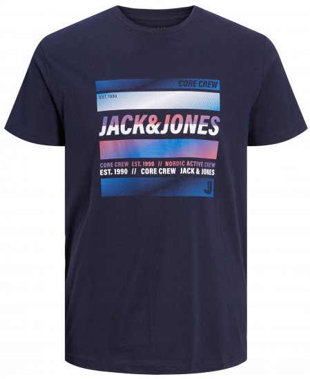 Jack & Jones JCOARC T-Shirt Navy - Trička - Trička nadměrné velikosti - 2XL-14XL