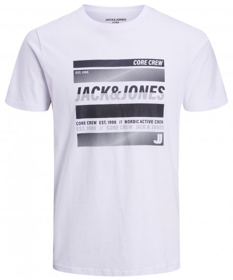 Jack & Jones JCOARC T-Shirt White - Trička - Trička nadměrné velikosti - 2XL-14XL