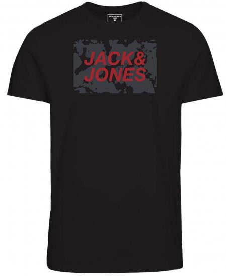 Jack & Jones JCOLAUGE T-Shirt Black - Trička - Trička nadměrné velikosti - 2XL-14XL