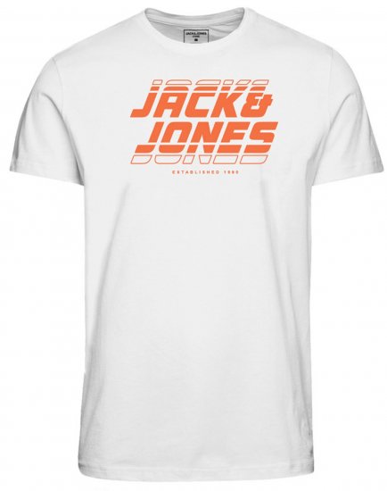 Jack & Jones JCOELLIOT T-Shirt White - Trička - Trička nadměrné velikosti - 2XL-14XL