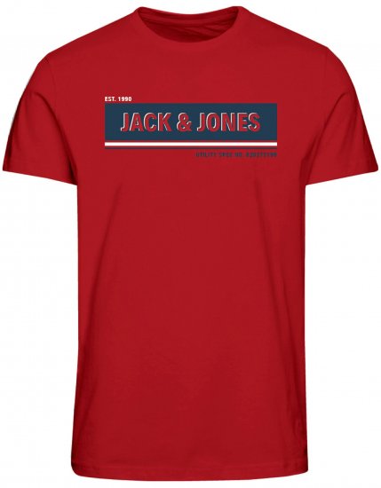 Jack & Jones JCOADAM T-Shirt Pompeian Red - Trička - Trička nadměrné velikosti - 2XL-14XL