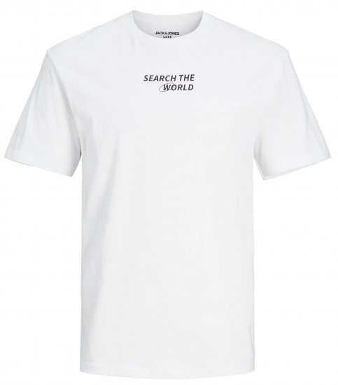 Jack & Jones JCOEDTN T-Shirt White - Trička - Trička nadměrné velikosti - 2XL-14XL