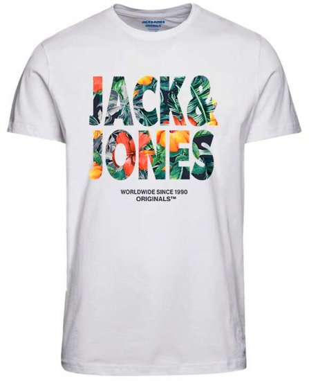 Jack & Jones JORBOOSTER T-Shirt Bright White - Trička - Trička nadměrné velikosti - 2XL-14XL