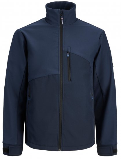 jack & Jones JCOARC Softshell Jacket Navy - Bundy - Bundy Nadměrné Velikosti - 2XL-8XL