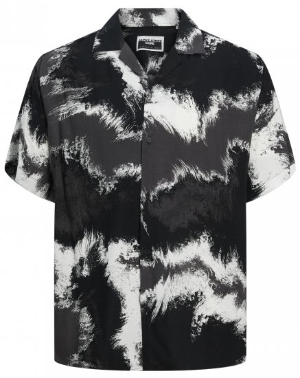 Jack & Jones JCOJEFF AOP Resort Shirt Asphalt - Košile - Košile 2XL-10XL