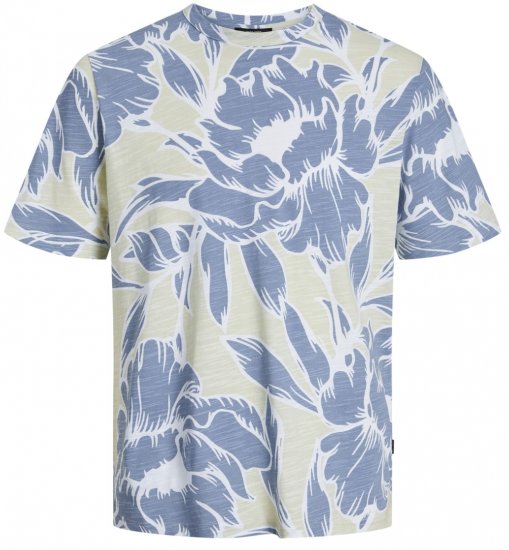 Jack & Jones JPRBLAPALMA AOP T-Shirt Green Tint - Trička - Trička nadměrné velikosti - 2XL-14XL