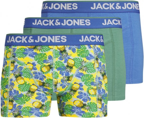 Jack & Jones JACPINEAPPLE SKULL TRUNKS 3 PACK Palace Blue - Spodní prádlo - Spodní Prádlo Nadměrné Velikosti 2XL-8XL