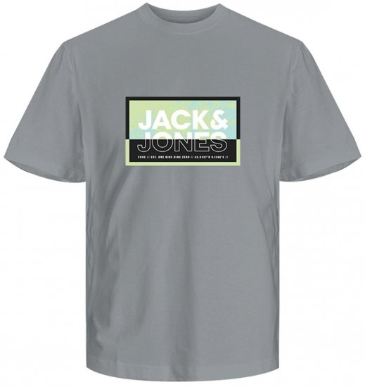 Jack & Jones JCOLOGAN SUMMER PRINT T-Shirt Gray - Trička - Trička nadměrné velikosti - 2XL-14XL