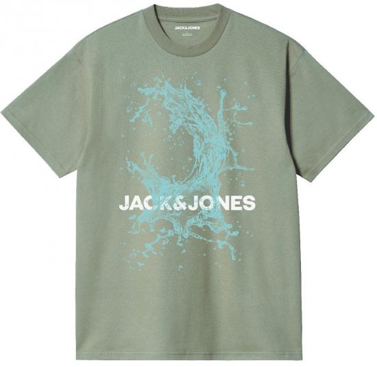Jack & Jones JCOOCEAN SPLASH T-Shirt Desert Sage - Trička - Trička nadměrné velikosti - 2XL-14XL