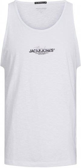 Jack & Jones JORARUBA BRANDING TANK TOP Bright White - Trička - Trička nadměrné velikosti - 2XL-14XL
