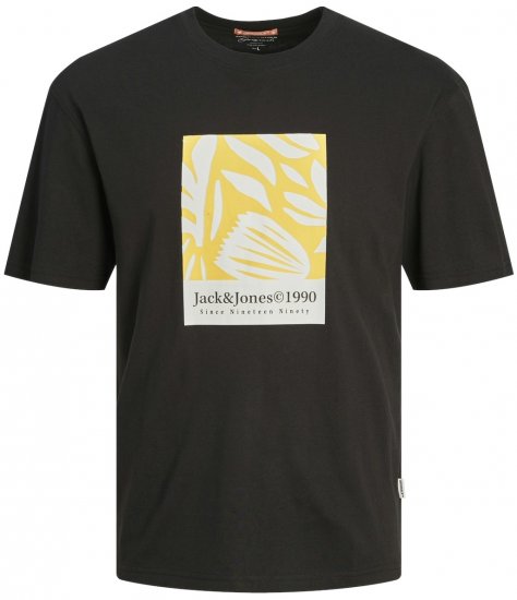 Jack & Jones JORMARBELLA AOP BRANDING T-Shirt Black - Trička - Trička nadměrné velikosti - 2XL-14XL