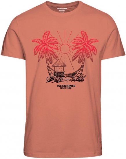 Jack & Jones JORARUBA TEE SS CREW NECK Canyon Sunset - Trička - Trička nadměrné velikosti - 2XL-14XL