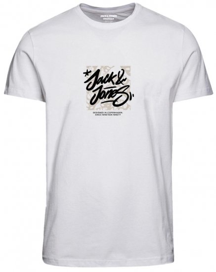 Jack & Jones JORSEQUOIA T-Shirt Bright White - Trička - Trička nadměrné velikosti - 2XL-14XL