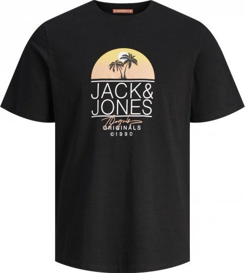 Jack & Jones JORCASEY T-Shirt Crew Neck Black - Trička - Trička nadměrné velikosti - 2XL-14XL