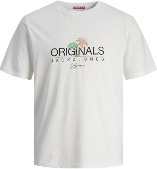 Jack & Jones JORCASEY T-Shirt Crew Neck Bright White - Trička - Trička nadměrné velikosti - 2XL-14XL