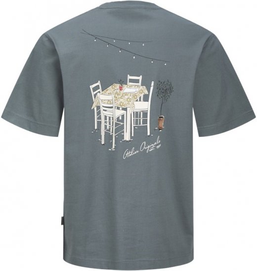 Jack & Jones Lington Back And Front Print Crew Neck T-Shirt Grey - Trička - Trička nadměrné velikosti - 2XL-14XL