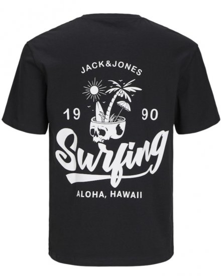 Jack & Jones Zekiel Crew Neck T-Shirt Black - Trička - Trička nadměrné velikosti - 2XL-14XL