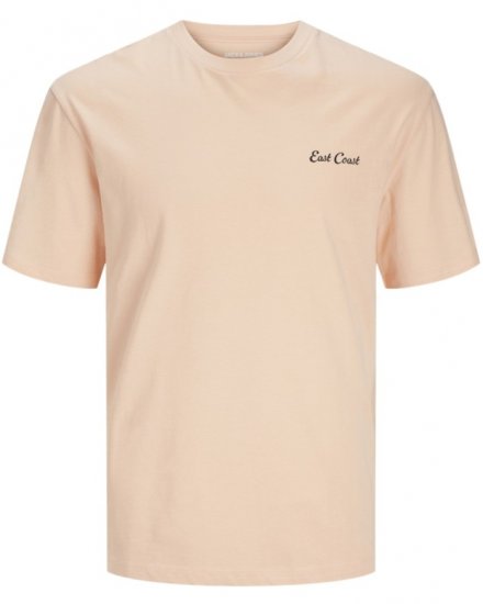Jack & Jones Zekiel Crew Neck T-Shirt Peach Parfait - Trička - Trička nadměrné velikosti - 2XL-14XL