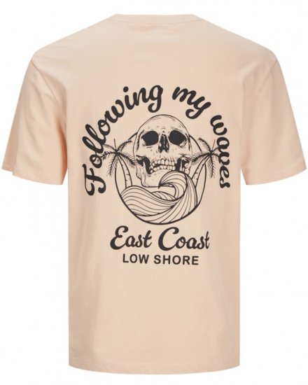 Jack & Jones Zekiel Crew Neck T-Shirt Peach Parfait - Trička - Trička nadměrné velikosti - 2XL-14XL