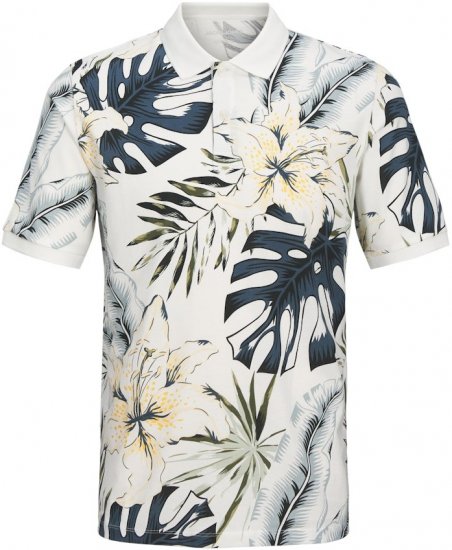 Jack & Jones Hawaii AOP Short Sleeve Polo White - Polokošile - Polokošile 2XL-8XL - Trička s límečkem 2XL-8XL
