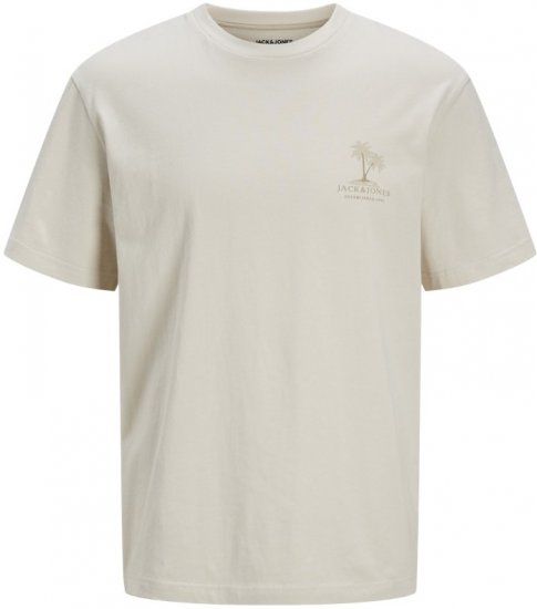  Jack & Jones Summer Vibes Crew Neck T-Shirt Moonbeam - Trička - Trička nadměrné velikosti - 2XL-14XL