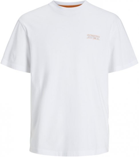 Jack & Jones Summer Vibes Crew Neck T-Shirt White - Trička - Trička nadměrné velikosti - 2XL-14XL