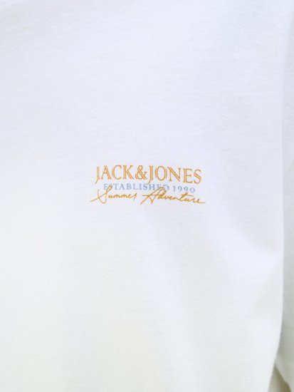 Jack & Jones Summer Vibes Crew Neck T-Shirt White - Trička - Trička nadměrné velikosti - 2XL-14XL