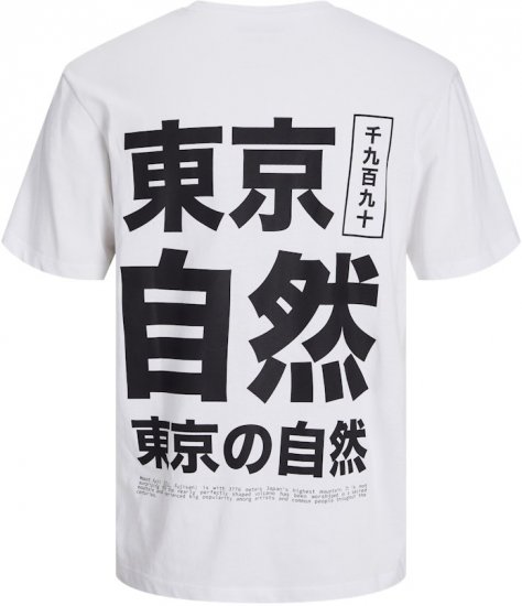 Jack & Jones Ayce Crew Neck T-Shirt White - Trička - Trička nadměrné velikosti - 2XL-14XL