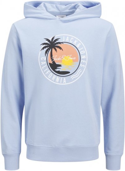 Jack & Jones Palm Hoodie Chambray Blue - Mikiny & mikiny s kapucí - Mikiny & Mikiny s kapucí 2XL-12XL