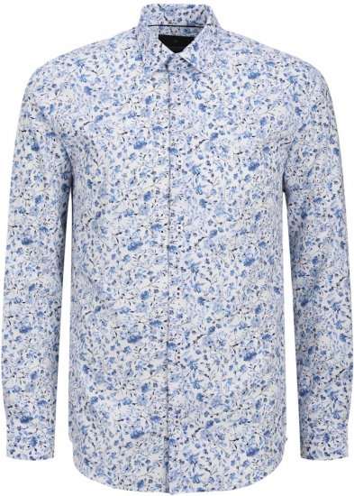 Jack & Jones BARNES Printed Dobby Long Sleeve Shirt Light Blue - Košile - Košile 2XL-10XL
