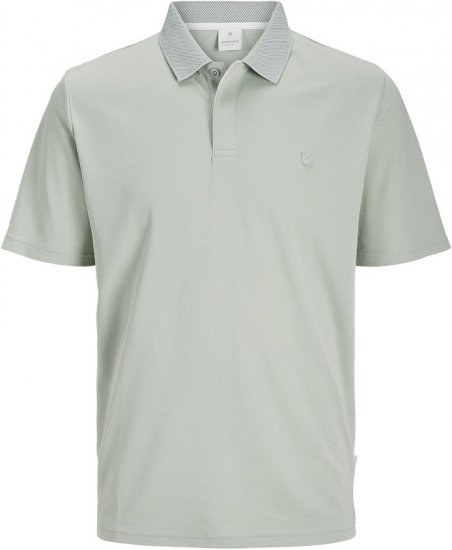 Jack & Jones Rodney Short Sleeve Polo Aqua Gray - Polokošile - Polokošile 2XL-8XL - Trička s límečkem 2XL-8XL