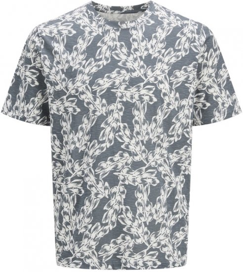 Jack & Jones Split AOP Crew Neck T-Shirt Grey - Trička - Trička nadměrné velikosti - 2XL-14XL