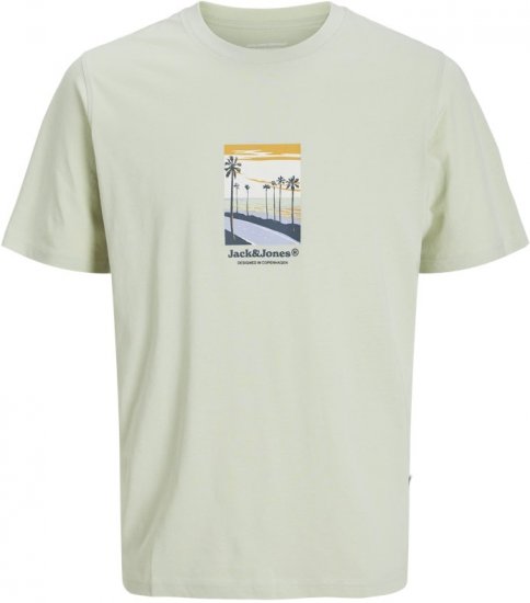 Jack & Jones Split Front Graphic Crew Neck T-Shirt Green - Trička - Trička nadměrné velikosti - 2XL-14XL