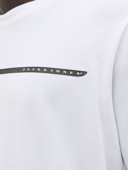 Jack & Jones FUSION Full Branding T-Shirt Bright White - Trička - Trička nadměrné velikosti - 2XL-14XL