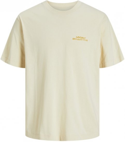 Jack & Jones Retiro Crew Neck T-Shirt Antique White - Trička - Trička nadměrné velikosti - 2XL-14XL