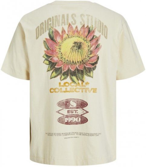 Jack & Jones Retiro Crew Neck T-Shirt Antique White - Trička - Trička nadměrné velikosti - 2XL-14XL