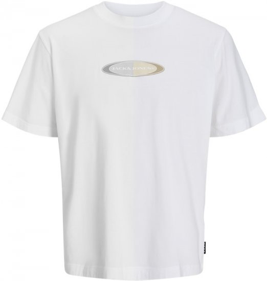 Jack & Jones Pacer Branding Print T-Shirt Bright White - Trička - Trička nadměrné velikosti - 2XL-14XL