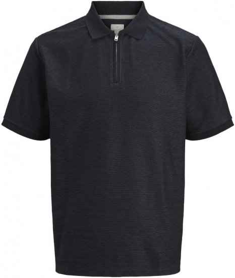 Jack & Jones Ronnie Polo with Zipper Black - Polokošile - Polokošile 2XL-8XL - Trička s límečkem 2XL-8XL
