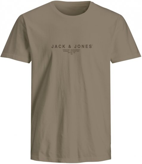Jack & Jones Harris Crew Neck T-Shirt Brown - Trička - Trička nadměrné velikosti - 2XL-14XL