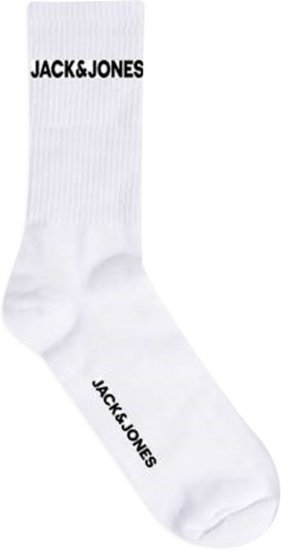 Jack & Jones BASIC LOGO Tennis Socks 5-Pack White - Spodní prádlo - Spodní Prádlo Nadměrné Velikosti 2XL-8XL