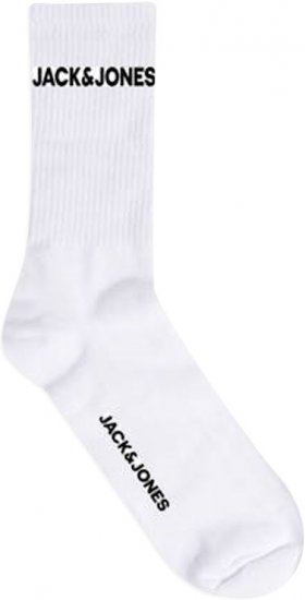 Jack & Jones BASIC LOGO Tennis Socks 5-Pack White - Spodní prádlo - Spodní Prádlo Nadměrné Velikosti 2XL-8XL