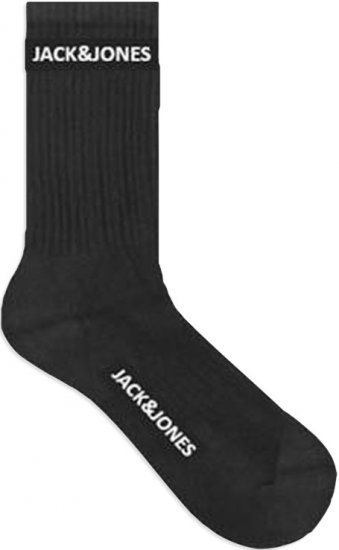 Jack & Jones BASIC LOGO Tennis Socks 5-Pack Black - Spodní prádlo - Spodní Prádlo Nadměrné Velikosti 2XL-8XL