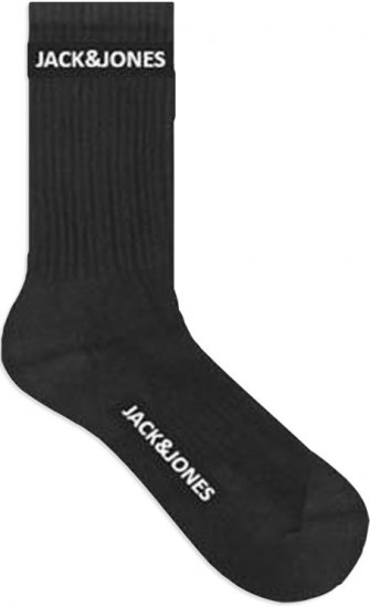 Jack & Jones BASIC LOGO Tennis Socks 5-Pack Black - Spodní prádlo - Spodní Prádlo Nadměrné Velikosti 2XL-8XL