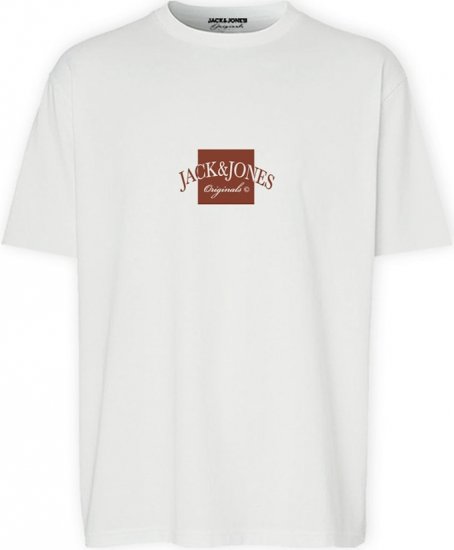 Jack & Jones Boston Crew Neck T-Shirt Bright White - Trička - Trička nadměrné velikosti - 2XL-14XL