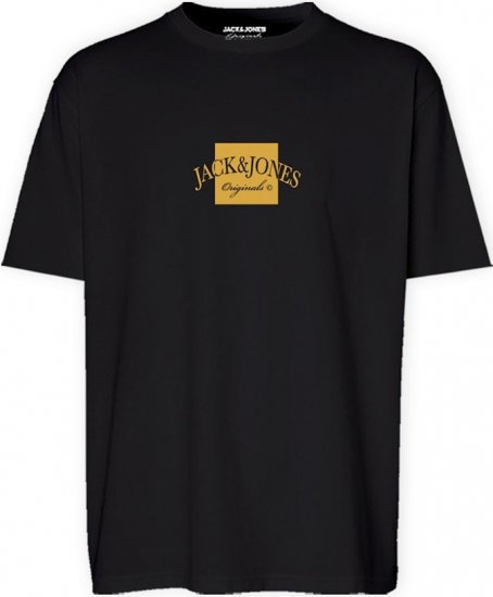 Jack & Jones Boston Crew Neck T-Shirt Black - Trička - Trička nadměrné velikosti - 2XL-14XL