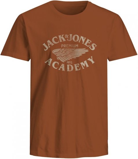 Jack & Jones Freddy Crew Neck T-Shirt Bombay Brown - Trička - Trička nadměrné velikosti - 2XL-14XL