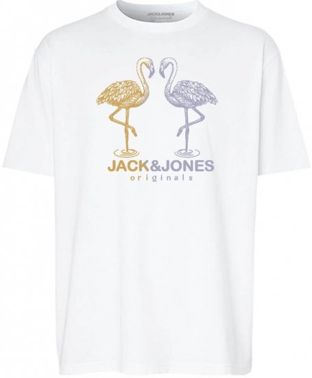 Jack & Jones Split Gradient Crew Neck T-Shirt Bright White - Trička - Trička nadměrné velikosti - 2XL-14XL