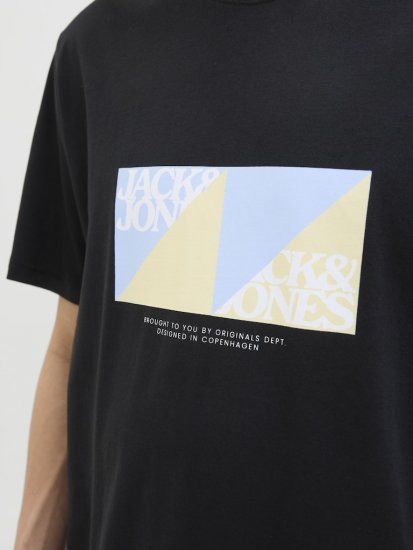 Jack & Jones Vira Branding Crew Neck T-Shirt Black - Trička - Trička nadměrné velikosti - 2XL-14XL