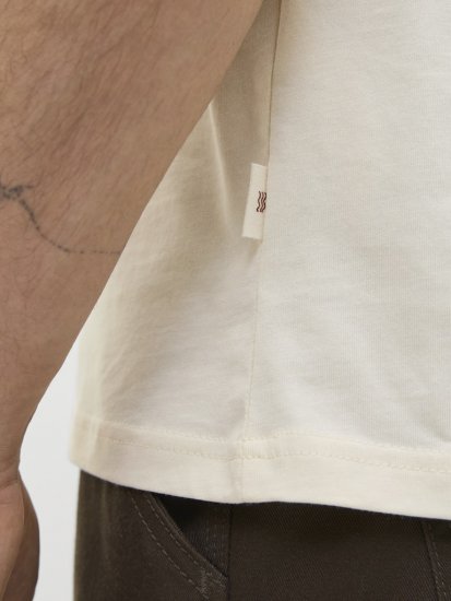  Jack & Jones Tavira Aop Pocket Crew Neck T-Shirt Antique White - Trička - Trička nadměrné velikosti - 2XL-14XL
