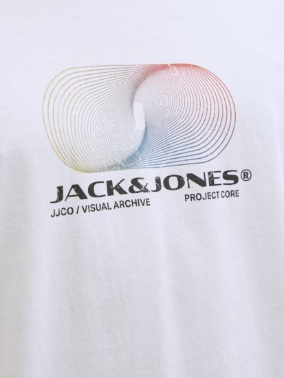 Jack & Jones Calma Crew Neck T-Shirt Bright White - Trička - Trička nadměrné velikosti - 2XL-14XL